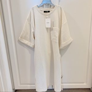 Bershka houndstooth belt t shirt dress